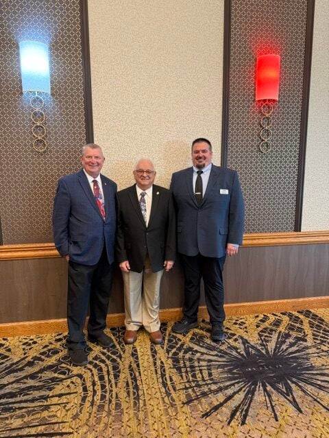 Current Association Manager Jason Peirick with former association managers Don Hildebrand and Phil LaPorte